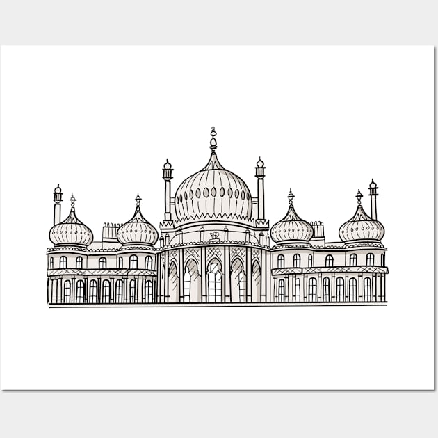 Brighton Pavilion Illustration Wall Art by AdamRegester